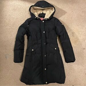 Kate Spade down feather quilted winter coat size XS Black & Pink